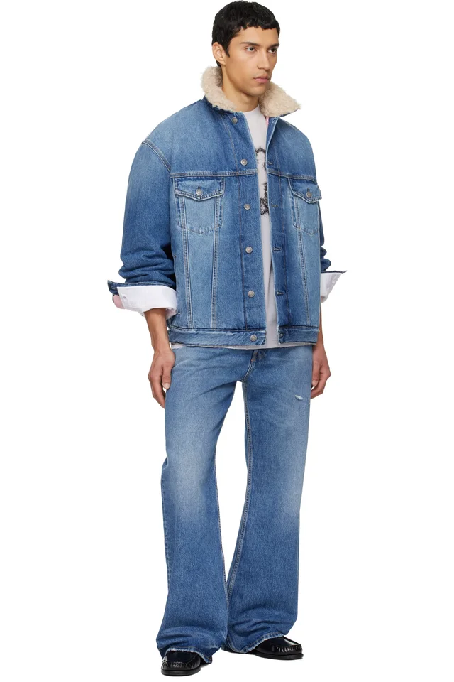 Acne Studios Blue Faded Denim Jacket, photo 4 of 4 from SSENSE