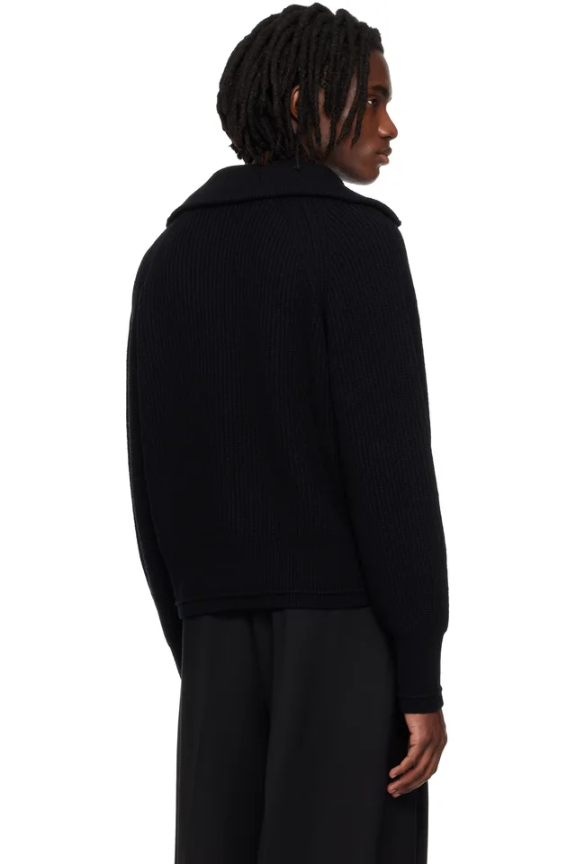 Entire Studios Black Blimp Quarter Zip Sweater, photo 3 of 4 from SSENSE