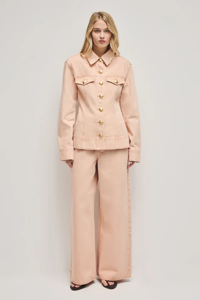 AJE Sunrise Denim Long Sleeve Shirt in Beige from Aje, photo 1 of 1