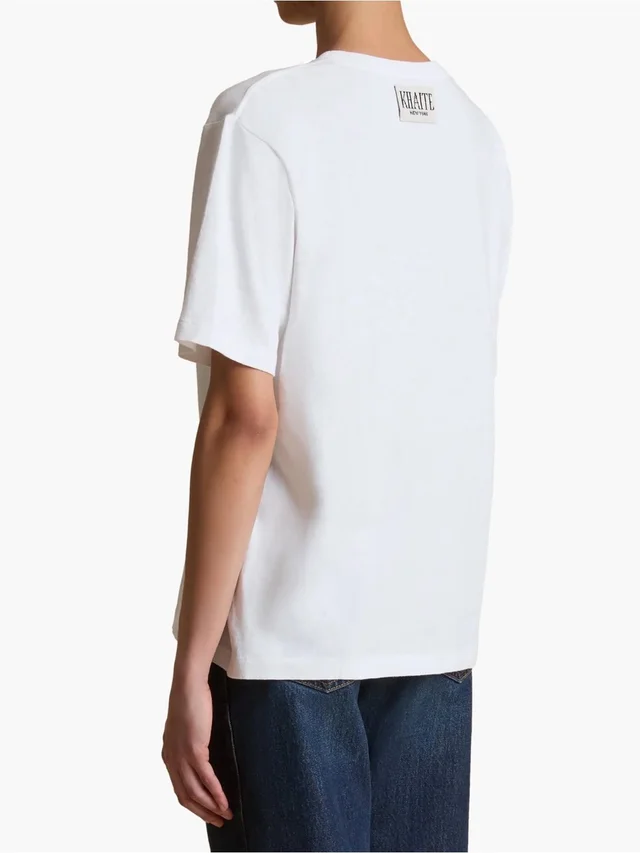Khaite Mae Short Sleeve T-Shirt in white Denim from Poshmark