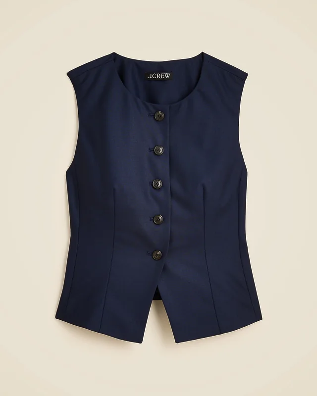 J.Crew Essential tailored vest top in wool-blend in Blue from J.Crew (Canada), photo 1 of 1