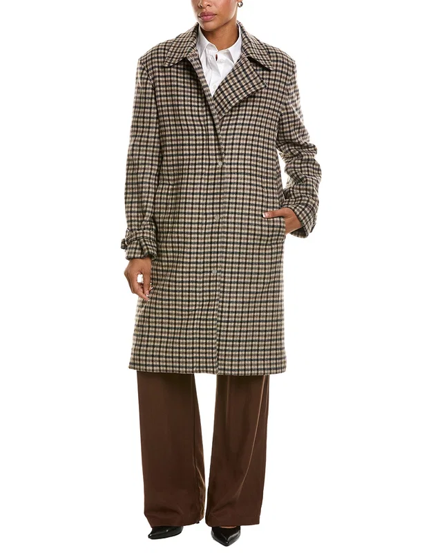 Vince Plaid Wool-Blend Car Coat, image 1 of 1 from Rue La La