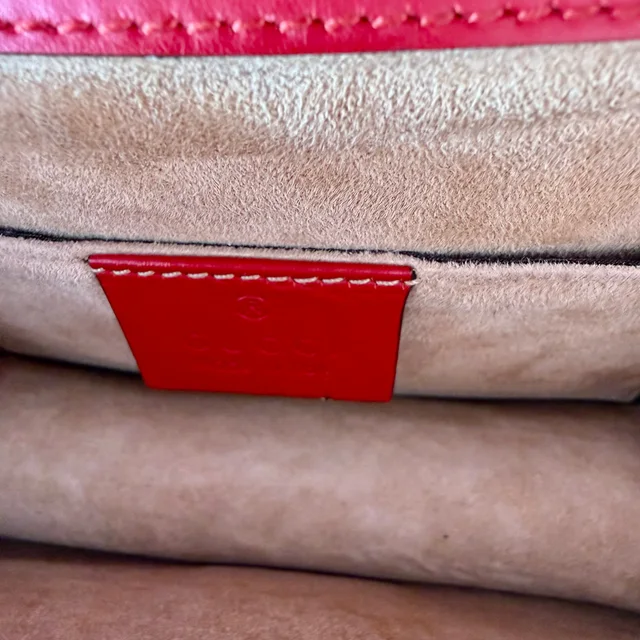 Gucci Sylvie Red Shoulder Bag Leather Small in Red Leather from SparklesnDreams