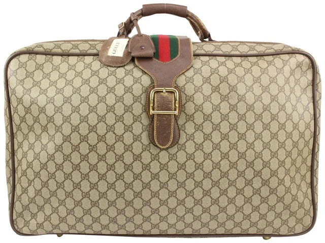 Gucci XL Supreme GG Web Suitcase Soft Trunk Luggage in Canvas from Bagriculture