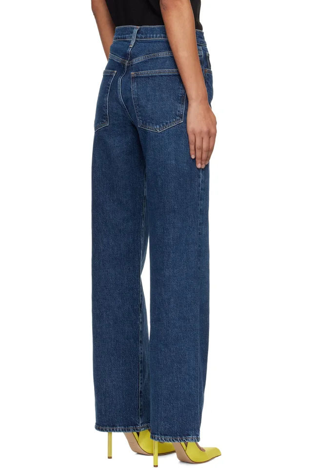 AGOLDE Navy Harper Straight Jeans, photo 3 of 4 from SSENSE