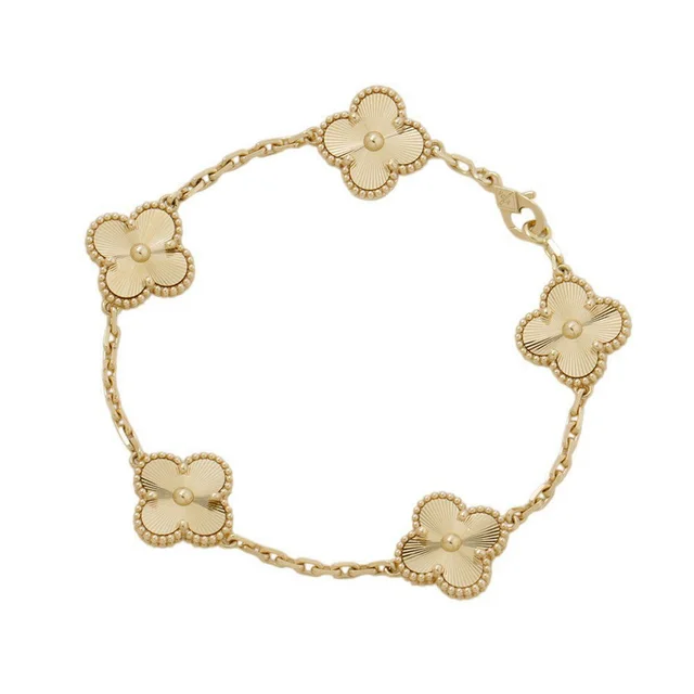 Van Cleef & Arpels Vintage Alhambra Bracelet 5 motifs guillocheVCARP3JK00 18K Yellow Gold in Yellow from GALLERY RARE