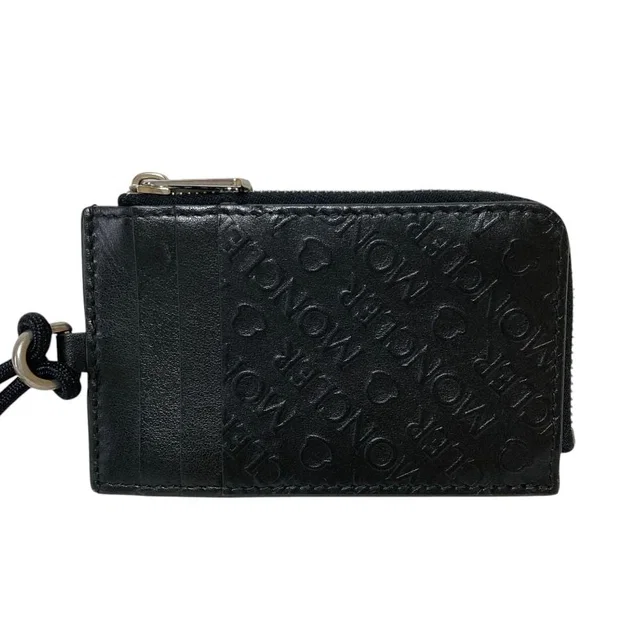 Moncler CC Case Embossed Logo Leather in Black Leather from The Reluxe