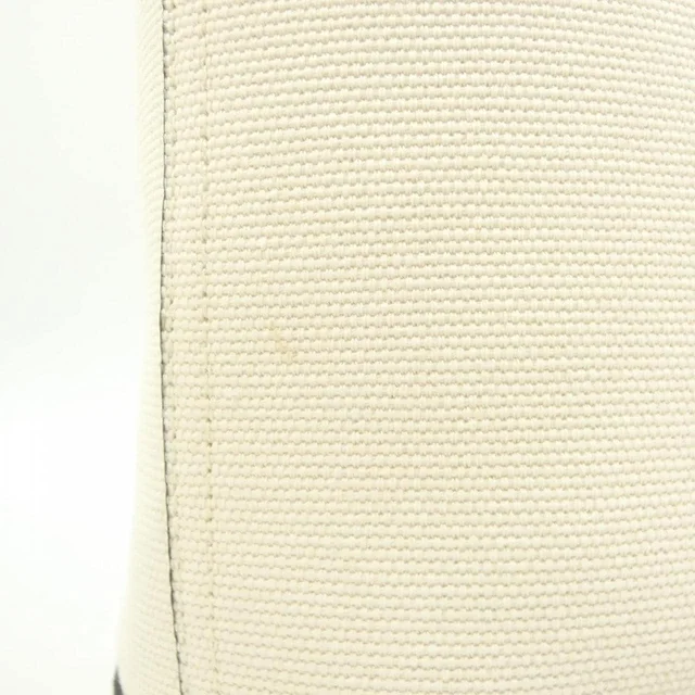 Jimmy Choo Hand bag in WHITE+BLACK (white + black) / SILVER (silver) metal fittings canvas from KOMEHYO, photo 6 of 9