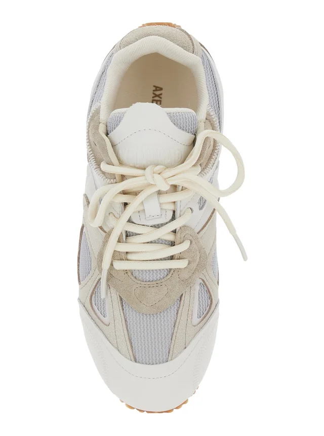 Axel arigato 'Slow Runner' White and Beige Sneaker with Mesh Inserts and Grooved Sole in Leather and Fabric Woman in White 39% Leather 27% Polyester 23% Suede 11% Polyurethane, photo 8 of 8 from Gaudenzi Boutique
