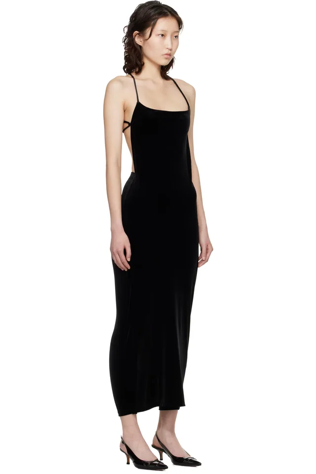 VETEMENTS Black Installed Leggings Maxi Dress, photo 2 of 4 from SSENSE