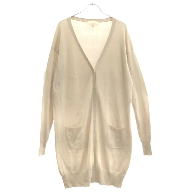 Max Mara S Silk Cashmere Long Knit Cardigan Beige in Beige Silk from The Reluxe