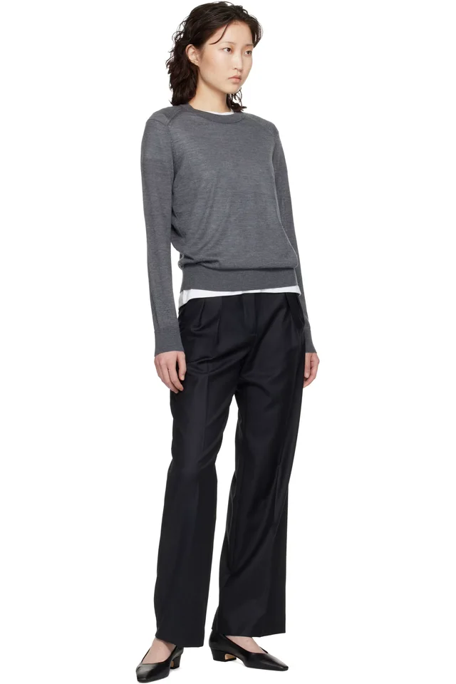 Loulou de Saison Black Sbiru LDS Straight Leg Trousers, photo 4 of 4 from SSENSE
