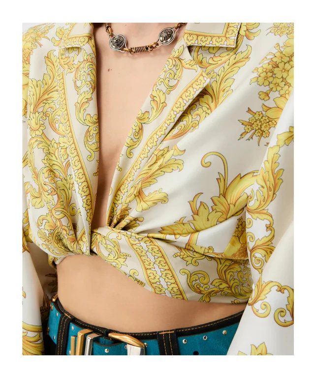 printed silk-twill shirt