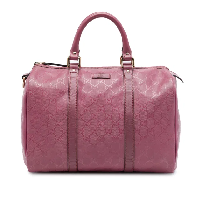 Brown Gucci Medium GG Imprime Joy Boston Bag in Brown Coated canvas from Designer Revival