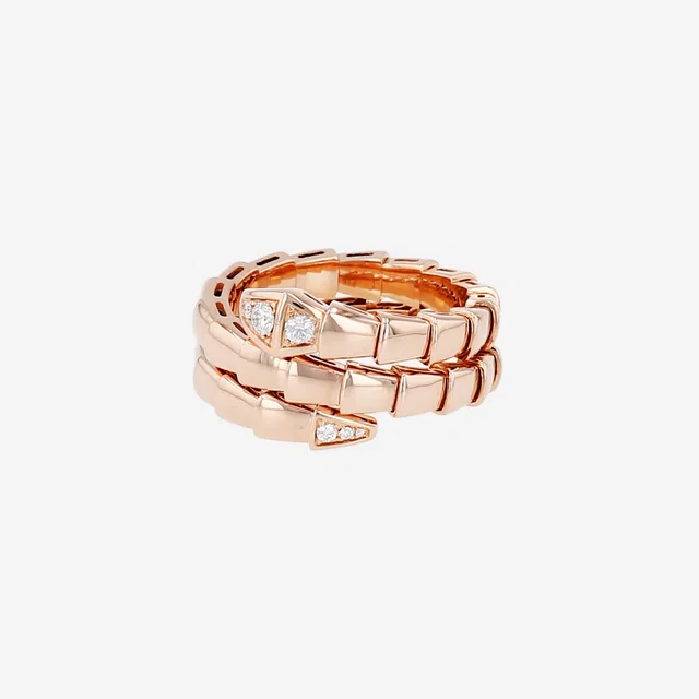 Bvlgari Serpenti Viper ring in rose gold and diamonds in Pink from Collector Square