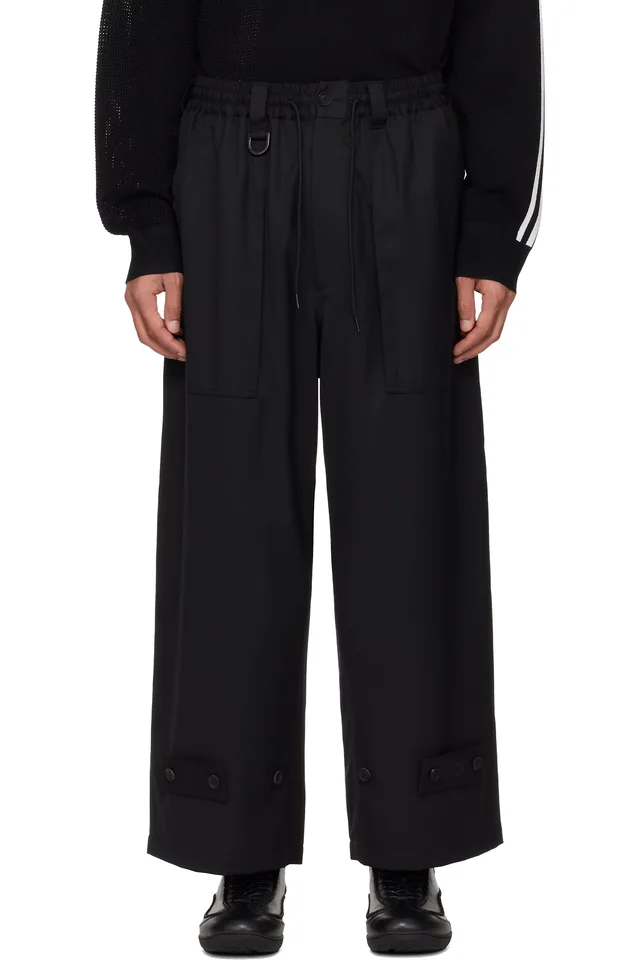 Y-3 Black Sport Uniform Wide Leg Trousers, image 1 of 1 from SSENSE