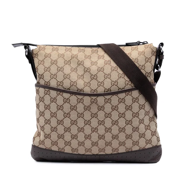 Beige Gucci GG Canvas Crossbody in Beige Canvas from Designer Revival