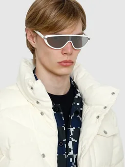 Moncler Mask Sunglasses in 0% Platinum, photo 3 of 5 from LUISAVIAROMA