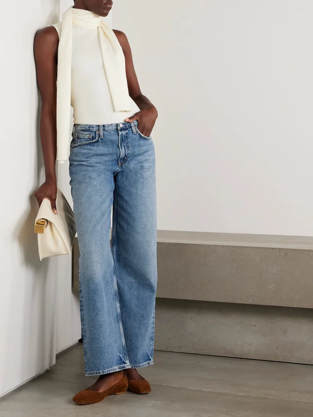AGOLDE Kiera organic mid-rise wide-leg jeans in Blue, photo 2 of 2 from NET-A-PORTER (Canada)