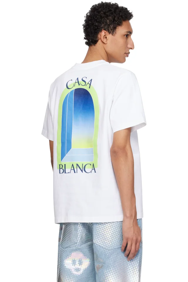 Casablanca White Arches Short Sleeve T‑shirt, photo 3 of 4 from SSENSE
