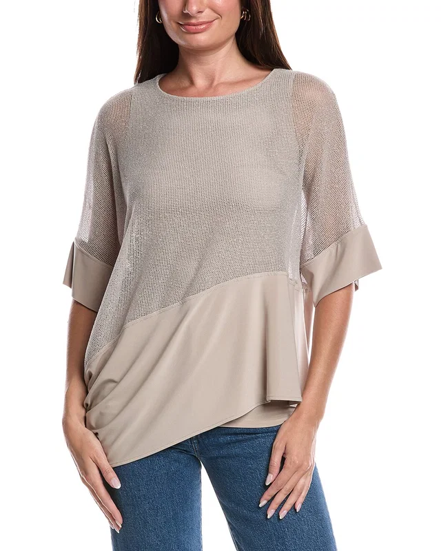 Joseph Ribkoff Asymmetrical Hem Mesh Top, image 1 of 1 from Gilt