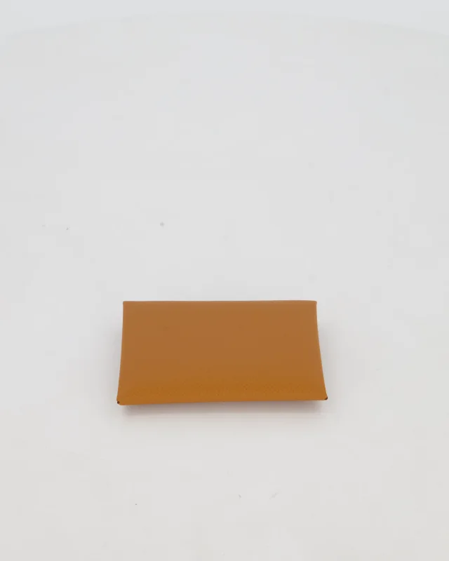 Hermès Calvi Verso Card Holder in Gold Epsom leather from Sellier, photo 3 of 9