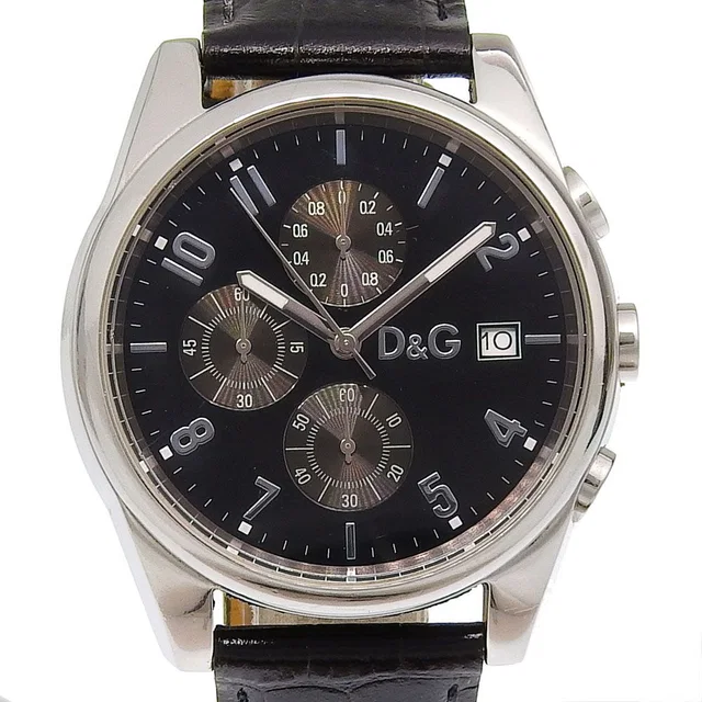 Dolce & Gabbana Sandpiper Stainless Steel Embossed Leather Quartz Chronograph in Leather from The Reluxe