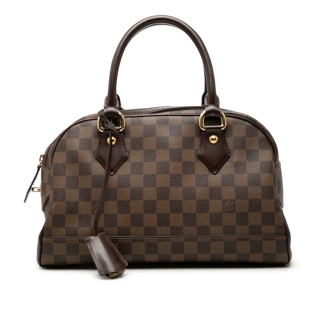Brown Louis Vuitton Damier Ebene Duomo Handbag in Brown Canvas from Designer Revival