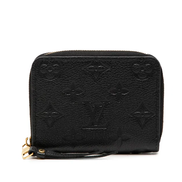 Black Louis Vuitton Monogram Empreinte Zippy Coin Pouch in Black Leather from Designer Revival