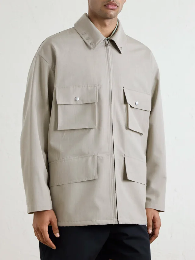 AURALEE Wool-Canvas Blouson Jacket - beige - 5 in Beige 100% Wool, photo 3 of 6 from MR PORTER