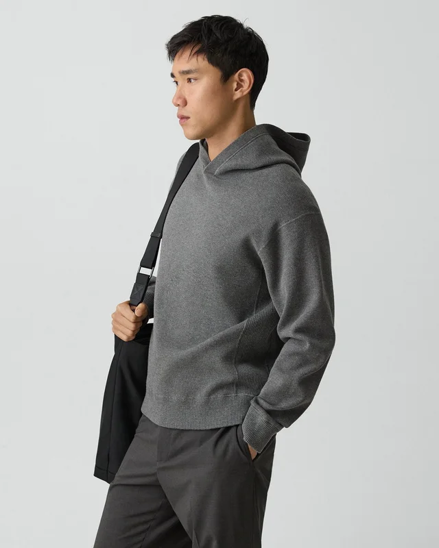 Theory Relaxed Hoodie in Light Bilen in MEDIUM GREY 62% Viscose, 38% Polyester; Exclusive Of Elastic, photo 2 of 14 from Theory