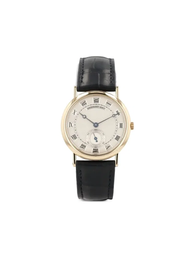 Breguet 1990 Classic 32mm - unisex - Yellow Gold/Leather - One Size - White in white Leather from Farfetch