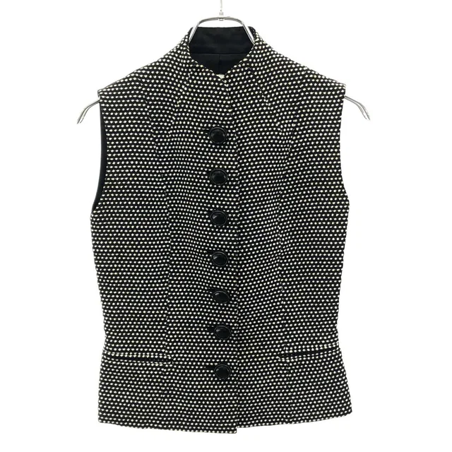 Dior Dot Jacquard Vest Black in Black Silk from The Reluxe