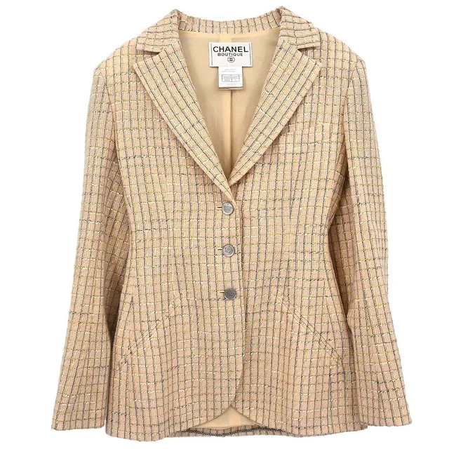 Chanel 1998SS Tweed Check Jacket #36 in Tweed from AMORE Vintage Tokyo