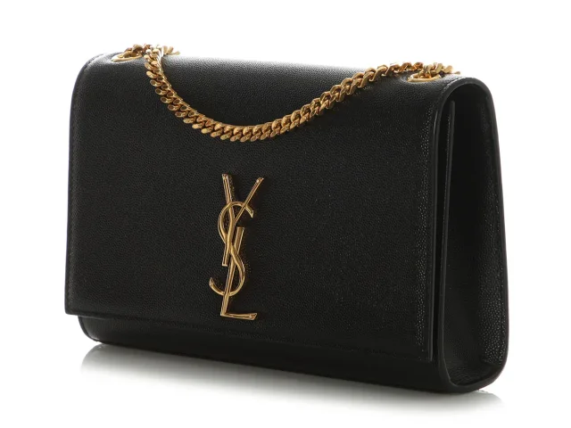 Saint Laurent Medium Black Grain de Poudre Kate in Black Leather from Ann's Fabulous Finds, photo 3 of 9