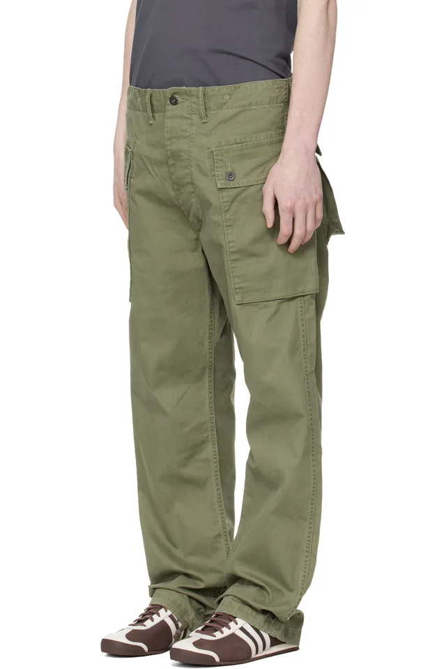 RRL Green Herringbone Field Cargo Pants, photo 4 of 5 from SSENSE
