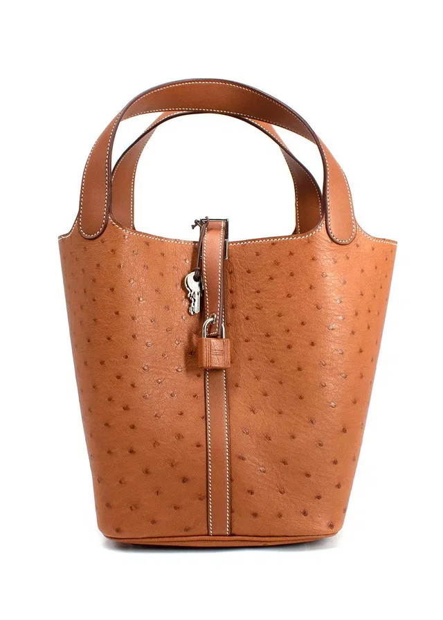 Hermès Picotin Lock 22 in Gold Ostrich from HEWI