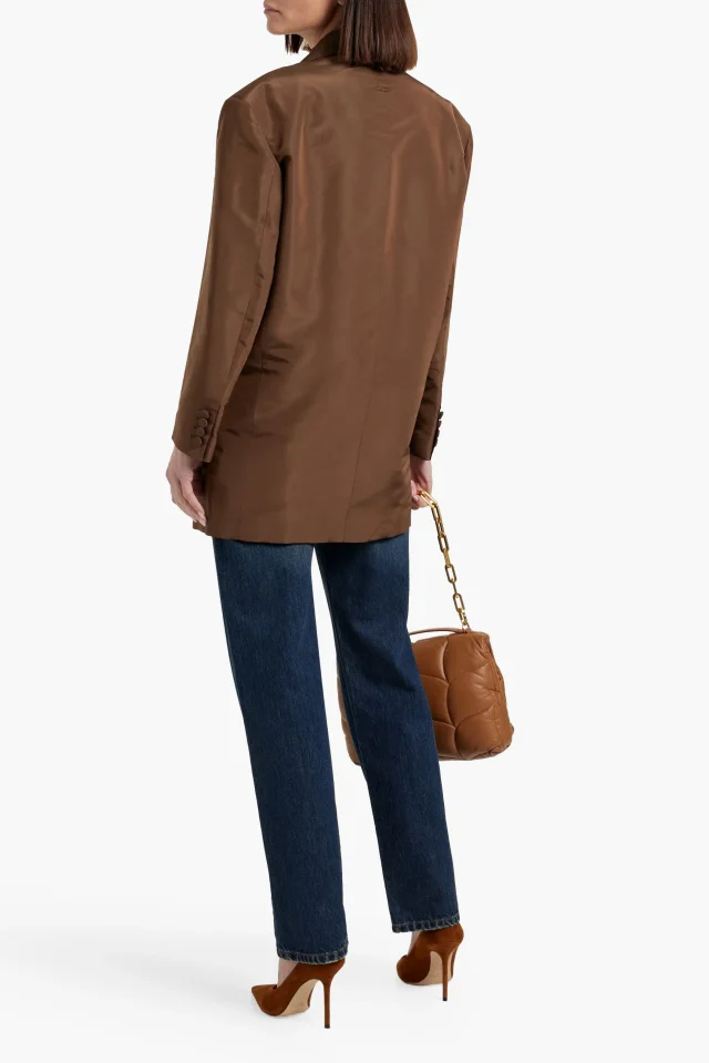 Valentino Garavani Double-Breasted Silk-Faille Blazer, photo 3 of 5 from THE OUTNET