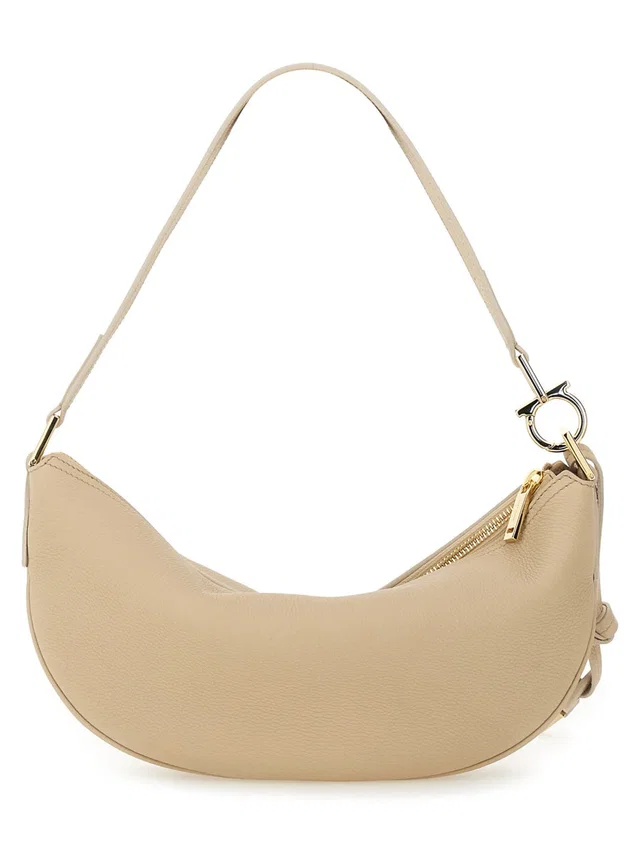 Ferragamo Shoulder Bag — Beige Calf Leather in Beige Calfskin from HEWI