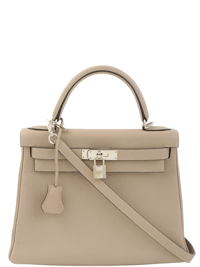 Hermès 2007 Kelly 28 Tourtiere Gray in Grey Clemence leather from VINTAGE QOO TOKYO