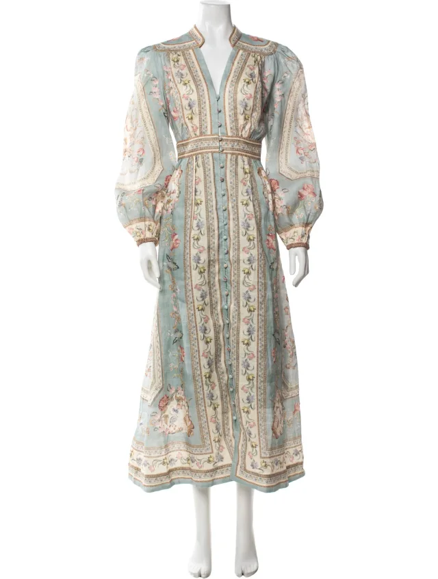 Zimmermann Linen Long Dress w/ Tags in blue from The RealReal