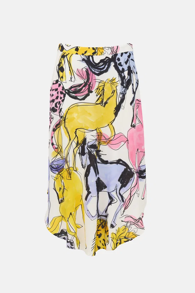 Stella McCartney Crepe Printed Midi Skirt in Multicolor from VSP Consignment