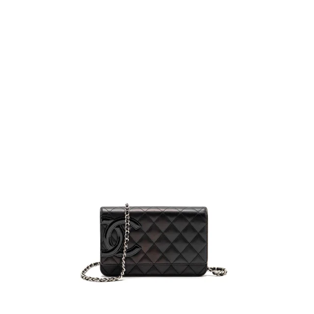 Chanel Cambon Wallet on Chain Calfskin Black SHW in Black Calfskin from EMIER