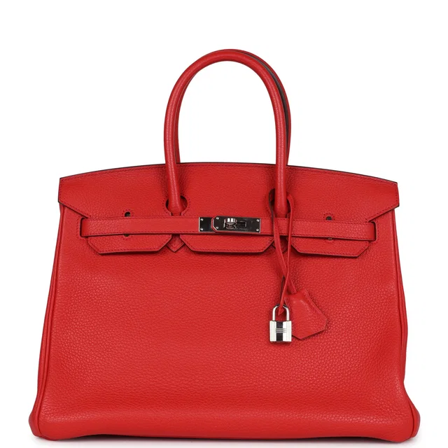 Hermès Birkin 35 Geranium Togo Palladium Hardware in Togo leather from Madison Avenue Couture