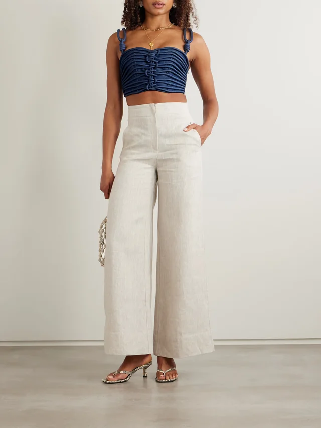 ANDRES OTALORA Redes cropped corded chambray top, photo 2 of 2 from NET-A-PORTER (Canada)