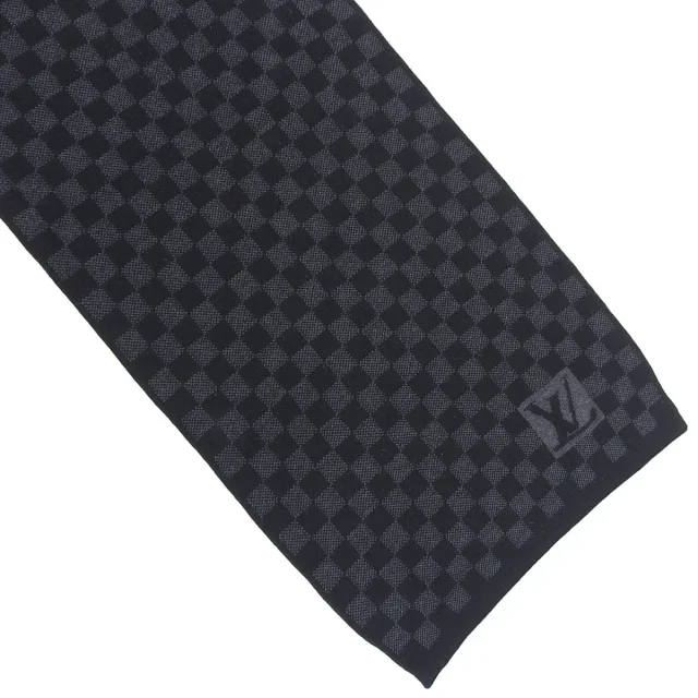 Louis Vuitton Damier Graphite Echarpe Petit Black in Black Wool from VINTAGE QOO TOKYO, photo 4 of 10