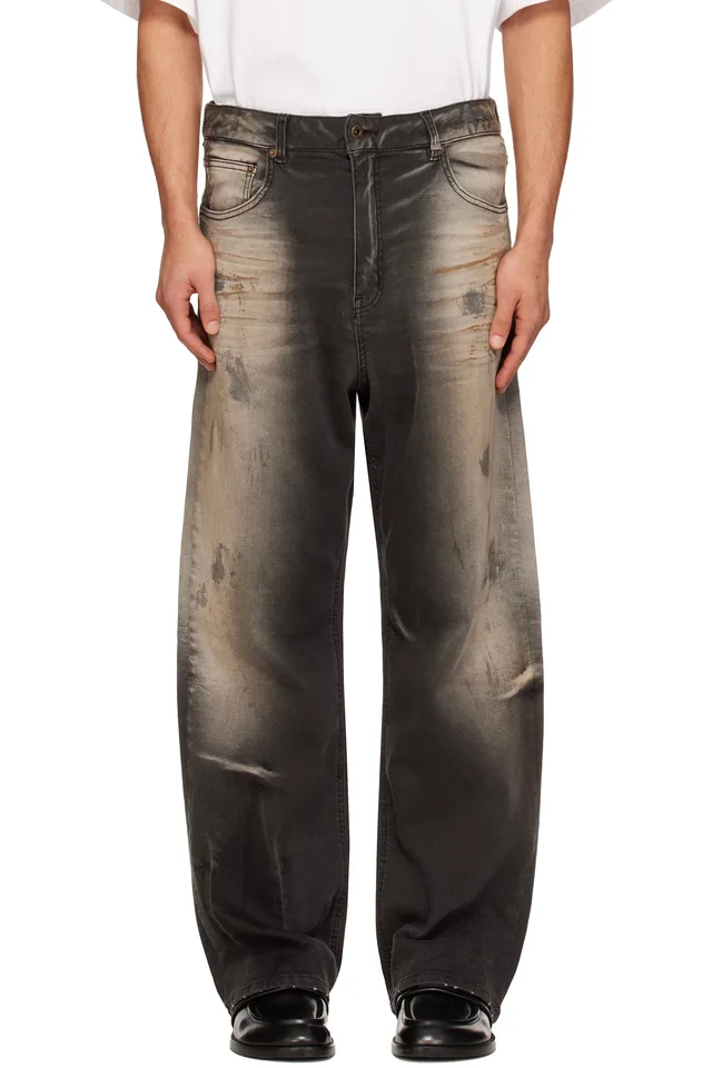 Gray Loose-Fit Dirty Jeans, image 1 of 1 from SSENSE