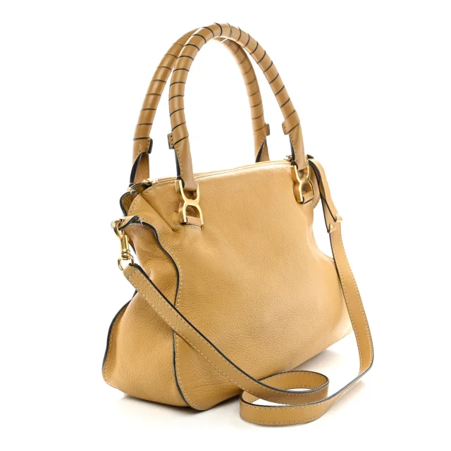Chloé Medium Marcie Satchel Sand Shell in Calfskin from FASHIONPHILE, photo 3 of 11