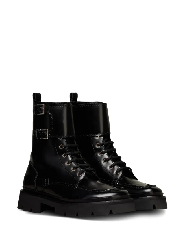 AMI Paris double-buckle leather boots, photo 2 of 2 from FARFETCH