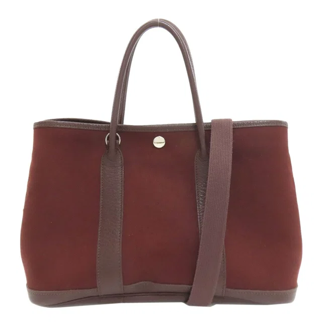 Hermès Garden Party TPM Silver Handbag Toile Officier in Silver from The Reluxe